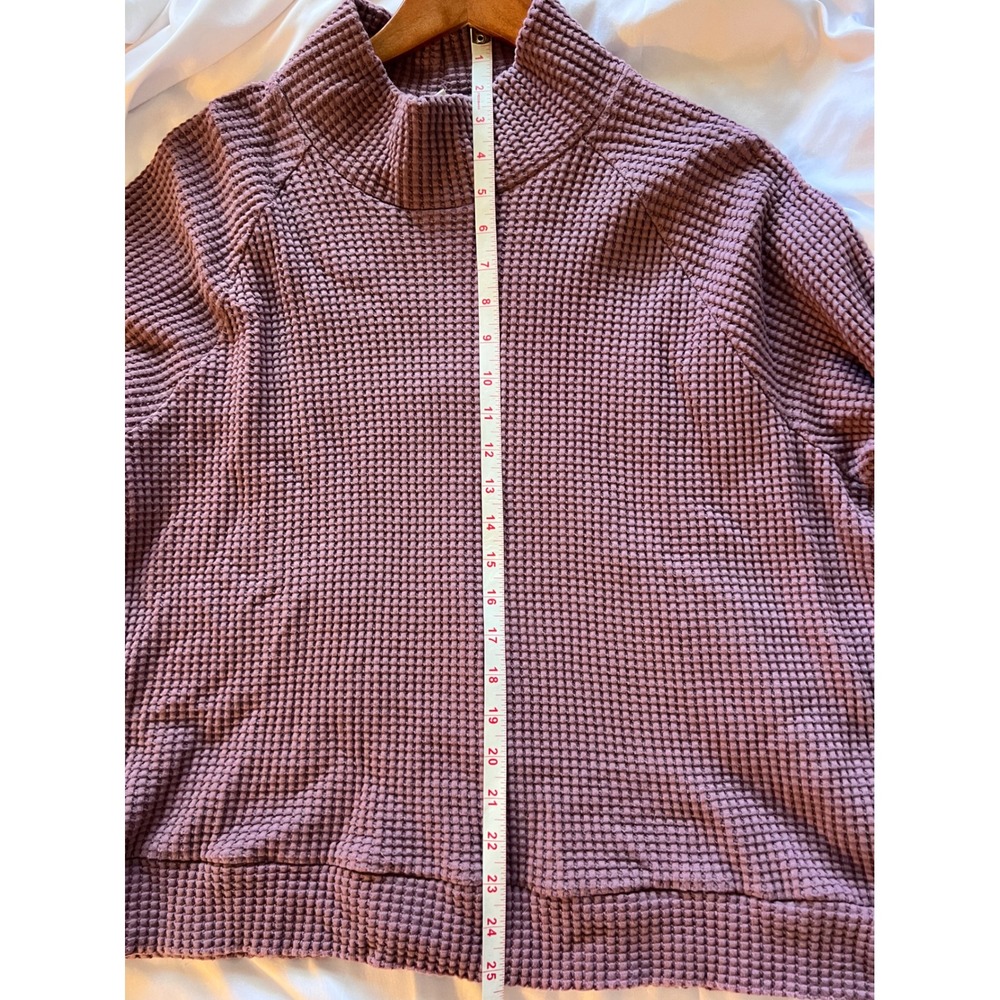 The North Face Womens XL Waffle Knit Pullover Mock Neck Sweater Purple - Picture 8 of 8